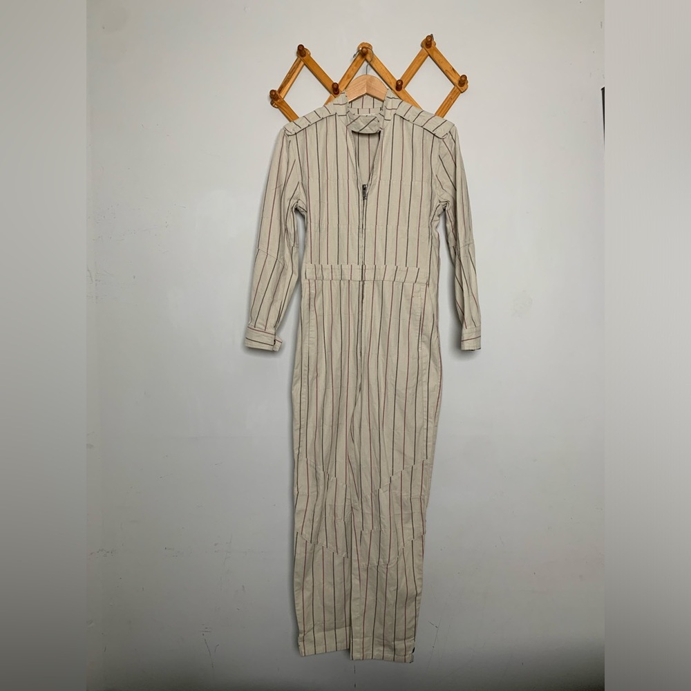 NWT One Teaspoon Stone Stripe Canyon Cotton Pin Stripe Jumpsuit SZ XS